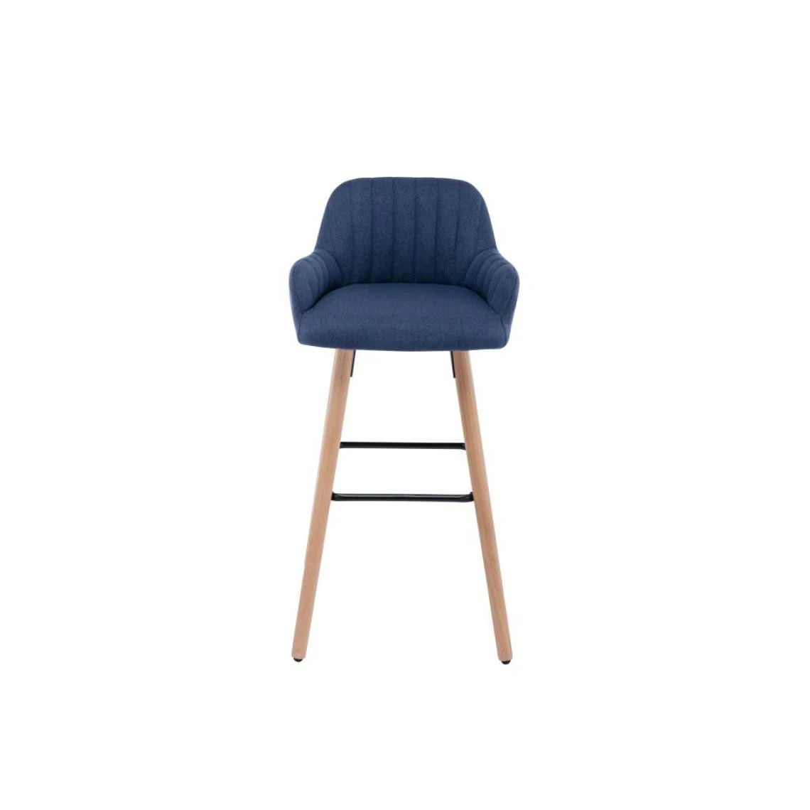 Vente-unique Tabouret De Bar En Tissu Et Pieds Bois De Hêtre - Bleu - ELEANA 3 Vente-unique Tabouret De Bar En Tissu Et Pieds Bois De Hêtre - Bleu - ELEANA – Image 3
