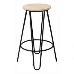 BUT Tabouret De Bar H. 63 Cm ESSIA 2 Bois Clair/noir