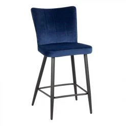 BUT Tabouret De Bar H63 Cm CLOHE Velours Bleu