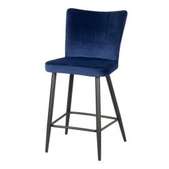 BUT Tabouret De Bar H63 Cm CLOHE Velours Bleu -Magasin Joss & Main tabouret de bar h63 cm clohe velours bleu 9164393 23925691 1140x1140