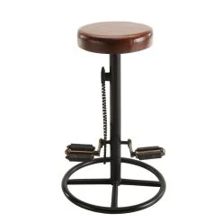 MACABANE Tabouret De Bar Industriel Cuir Pieds Métal Déco Pédales - RONNIE -Magasin Joss & Main tabouret de bar industriel cuir pieds metal deco pedales ronnie design 1235709 1 1140x1140