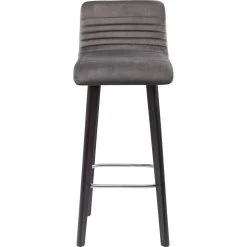 Tabouret De Bar KARE DESIGN Impression Velours Anthracite LARA