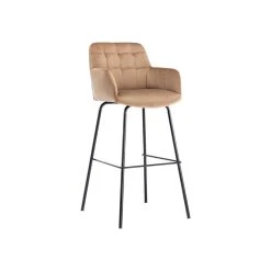 Vente-unique Lot De 2 Tabourets De Bar En Velours Et Métal - Beige - PEGA -Magasin Joss & Main tabouret de bar pega 12802804 34470622 1140x1140
