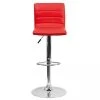 HAPPYMOBILI Tabouret De Bar Rouge Design En PU YOGI (Lot De 2)