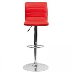 HAPPYMOBILI Tabouret De Bar Rouge Design En PU YOGI (Lot De 2)