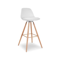 Idmarket Lot De 4 Tabourets De Bar SARA Blanc -Magasin Joss & Main tabouret de bar sara blanc en lot x4 2
