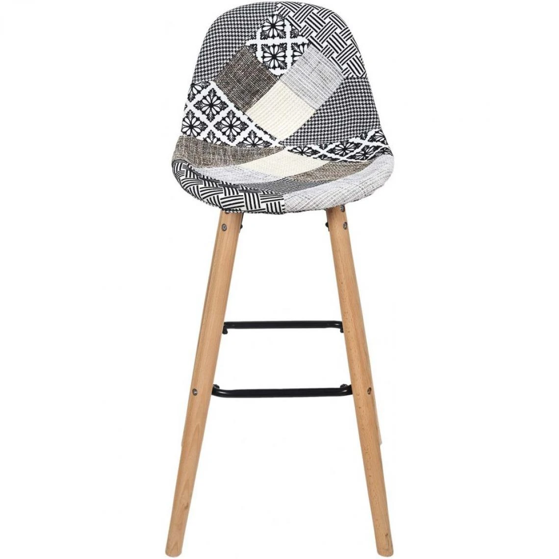 The Home Deco Factory Tabouret De Bar Scandinave Patchwork Gris. 4 The Home Deco Factory Tabouret De Bar Scandinave Patchwork Gris. – Image 4