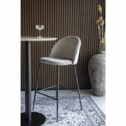 HOUSE NORDIC Tabouret De Bar Velours Et Métal Noir LAUSANNE -Magasin Joss & Main tabouret de bar velours et metal noir lausanne design 1001265 3 1140x1140