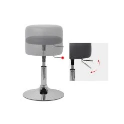 ML Design Modern Living Tabouret De Maquillage Rembourré Rond Pouf Gris Foncé Hauteur Régla... -Magasin Joss & Main tabouret de maquillage rembourre rond pouf gris fonce hauteur reglable en acier 11702098 30836930 1140x1140