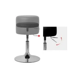 ML Design Modern Living Tabouret De Maquillage Rembourré Rond Pouf Noir Réglable En Hauteur ... -Magasin Joss & Main tabouret de maquillage rembourre rond pouf noir reglable en hauteur en acier 11702096 30836922 1140x1140
