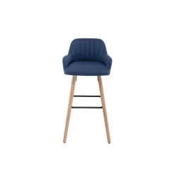 Vente-unique Lot De 2 Tabourets De Bar En Tissu Et Pieds Bois De Hêtre - Bleu - EL... -Magasin Joss & Main tabouret eleana 13479554 36897480 1140x1140