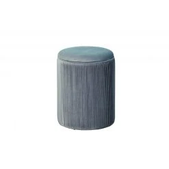 3S. X Home Tabouret En Velours Gris EBOU