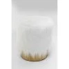 Kare Design Tabouret Fausse Fourrure Blanc YETI