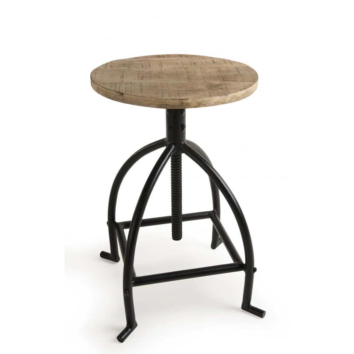 MACABANE Tabouret Industriel Hauteur Ajustable Bois De Manguier Et Métal - RON... 2 MACABANE Tabouret Industriel Hauteur Ajustable Bois De Manguier Et Métal - RON... – Image 2