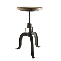 MACABANE Tabouret Industriel Hauteur Ajustable En Bois De Manguier Métal - RON... -Magasin Joss & Main tabouret industriel hauteur ajustable en bois de manguier metal ronnie design 1235713 2 1140x1140