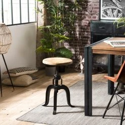 MACABANE Tabouret Industriel Hauteur Ajustable En Bois De Manguier Métal - RON... -Magasin Joss & Main tabouret industriel hauteur ajustable en bois de manguier metal ronnie design 1235713 4 1140x1140