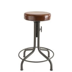 MACABANE Tabouret Industriel ROBIN Cuir Hauteur Ajustable Pieds Métal -Magasin Joss & Main tabouret industriel robin cuir hauteur ajustable pieds metal design 666005 3 1140x1140