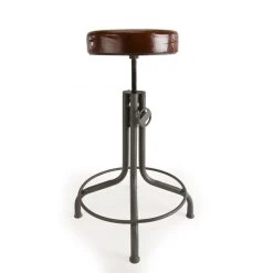 MACABANE Tabouret Industriel ROBIN Cuir Hauteur Ajustable Pieds Métal -Magasin Joss & Main tabouret industriel robin cuir hauteur ajustable pieds metal design 666005 5 1140x1140