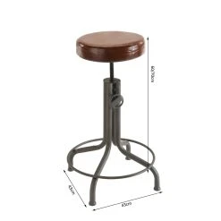 MACABANE Tabouret Industriel ROBIN Cuir Hauteur Ajustable Pieds Métal -Magasin Joss & Main tabouret industriel robin cuir hauteur ajustable pieds metal design 666005 8 1140x1140