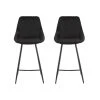 Vente-unique Lot De 2 Tabourets De Bar - Velours - Noir - MASURIE