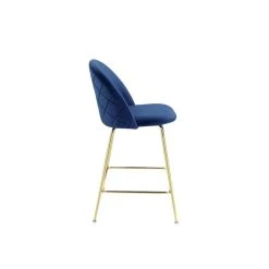 Vente-unique Lot De 2 Tabourets De Bar MELBOURNE - Velours Et Métal Doré - Bleu -Magasin Joss & Main tabouret melbourne 11702082 30836854 1140x1140