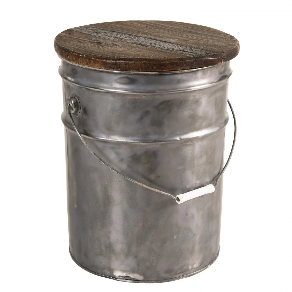 MACABANE Tabouret NOLAN Rond Bidon Acier Et Bois Recyclé 31 X 31 Cm - Esprit B... 2 MACABANE Tabouret NOLAN Rond Bidon Acier Et Bois Recyclé 31 X 31 Cm - Esprit B... – Image 2