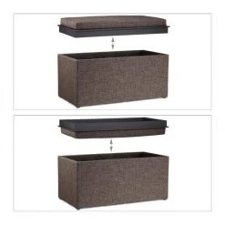 HELLOSHOP26 Tabouret Rangement Coffre Pouf 78 Cm Marron 13_0002813