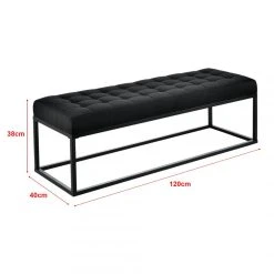 HELLOSHOP26 Tabouret Rembourré Banc Banquette Avec Pieds Métalliques Housse Text...
