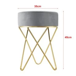 Tabouret Rembourré Beveren 45 X 35 Cm Gris Laiton [en.casa] -Magasin Joss & Main tabouret rembourre beveren 45 x 35 cm gris laiton encasa 11674742 30742052 1140x1140