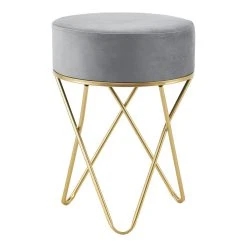 Tabouret Rembourré Beveren 45 X 35 Cm Gris Laiton [en.casa] -Magasin Joss & Main tabouret rembourre beveren 45 x 35 cm gris laiton encasa 11674742 30742054 1140x1140