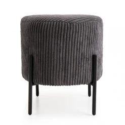 MACABANE Tabouret Rond ALBANE Velours Cotelé Gris Anthracite Pieds Métal 11 MACABANE Tabouret Rond ALBANE Velours Cotelé Gris Anthracite Pieds Métal -Magasin Joss & Main tabouret rond albane velours cotele gris anthracite pieds metal design 736016 4 1140x1140