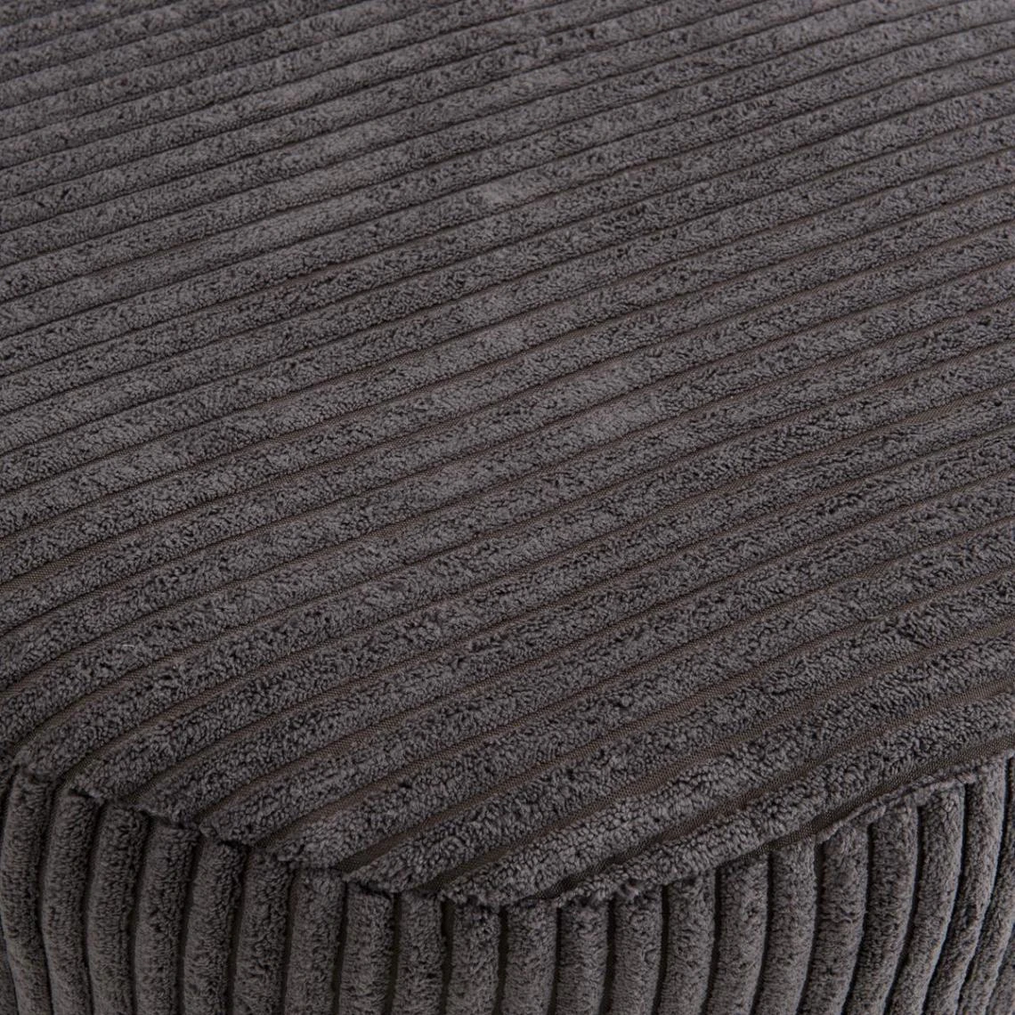 MACABANE Tabouret Rond ALBANE Velours Cotelé Gris Anthracite Pieds Métal 5 MACABANE Tabouret Rond ALBANE Velours Cotelé Gris Anthracite Pieds Métal – Image 5