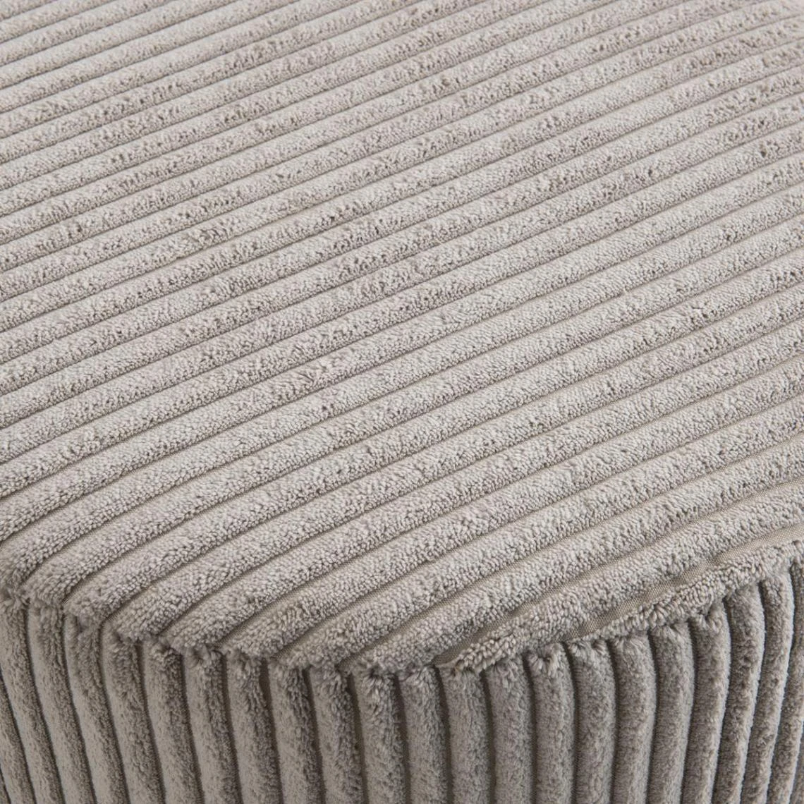 MACABANE Tabouret Rond ALBANE Velours Cotelé Gris Perle Pieds Métal 5 MACABANE Tabouret Rond ALBANE Velours Cotelé Gris Perle Pieds Métal – Image 5