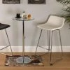 3S. X Home Tabouret Simili Cuir Et Métal EREL Blanc