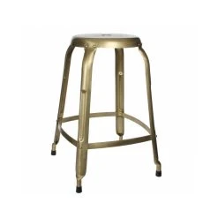 L'Héritier Du Temps Tabouret TRUST Siège D'Appoint Style Industriel En Métal Patiné Lai...