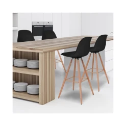 Idmarket Lot De 4 Tabourets De Bar SARA Noir -Magasin Joss & Main tabourets de bar sara noirs en lot x4 3