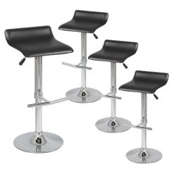 Altobuy Taran - Lot De 4 Tabourets De Bar Simili Noir