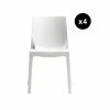 3S. X Home Lot De 4 Chaises Design Blanc Victory