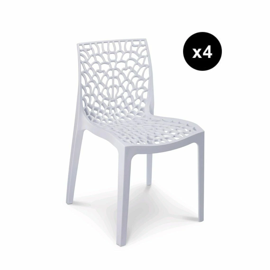 3S. X Home Lot De 4 Chaises Design Blanche GRUYER 1 3S. X Home Lot De 4 Chaises Design Blanche GRUYER