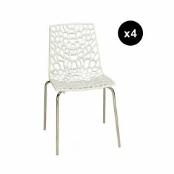 3S. X Home Lot De 4 Chaises Blanche Traviata
