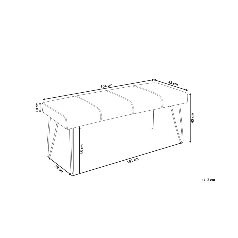 Beliani Bout De Lit En Simili-cuir Beige BETIN - Noir 2 Beliani Bout De Lit En Simili-cuir Beige BETIN - Noir – Image 2