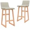 VidaXL Chaises De Bar 2 Pcs Crème Tissu