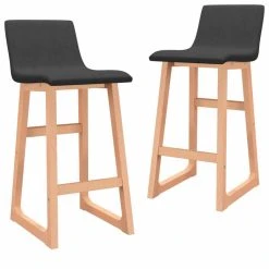 VidaXL Chaises De Bar 2 Pcs Noir Tissu