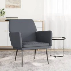 VidaXL Fauteuil Gris Foncé 62x79x79 Cm Velours