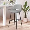 VidaXL Tabouret De Bar Gris Clair Velours