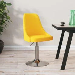 VidaXL Tabouret De Bar Jaune Moutarde Tissu