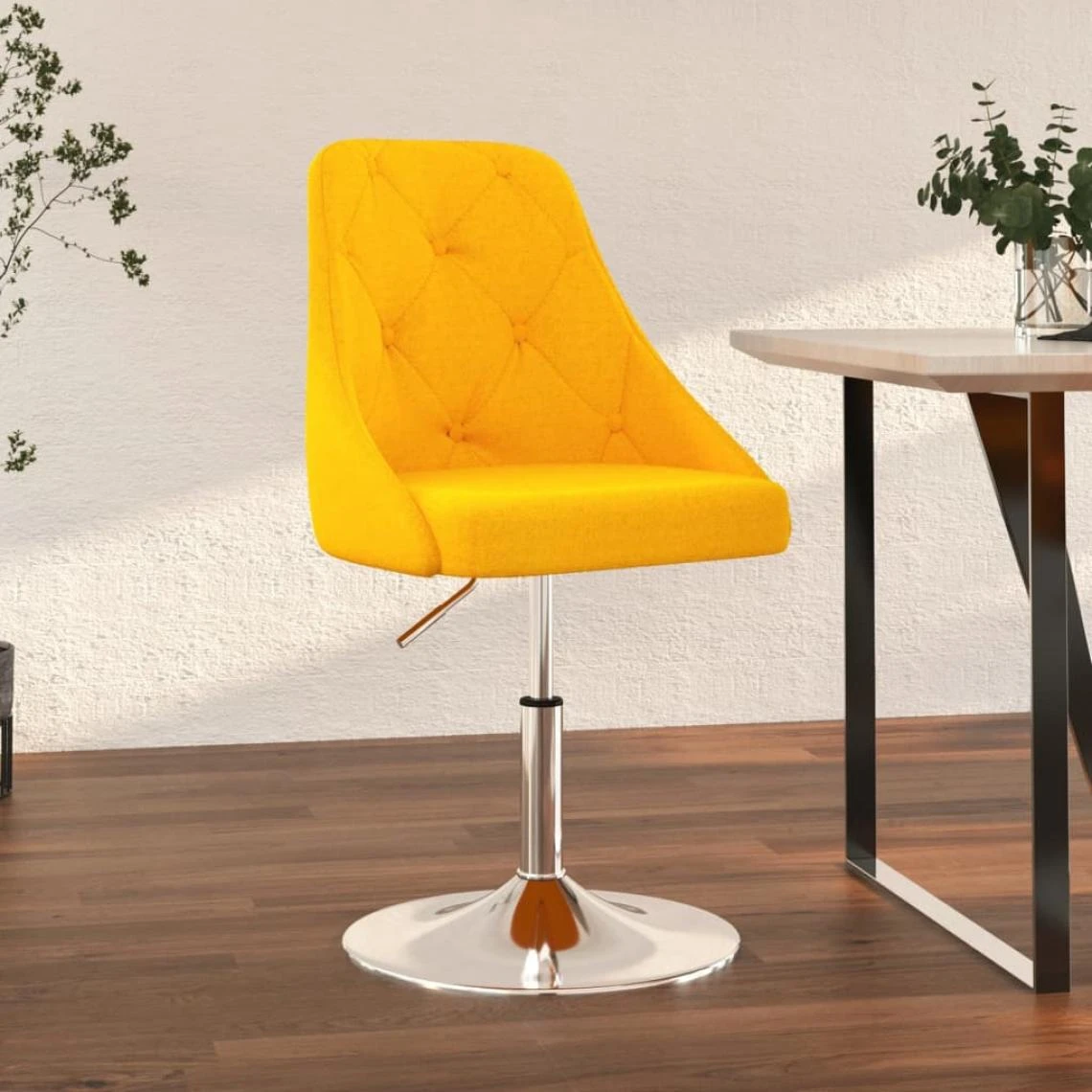 VidaXL Tabouret De Bar Jaune Moutarde Tissu 1 VidaXL Tabouret De Bar Jaune Moutarde Tissu