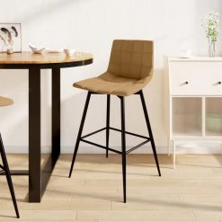VidaXL Tabouret De Bar Marron Velours