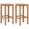 VidaXL Tabourets De Bar 2 Pcs Bois De Teck Massif