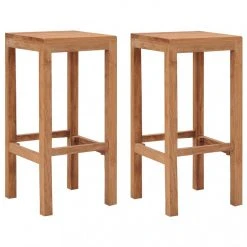 VidaXL Tabourets De Bar 2 Pcs Bois De Teck Massif